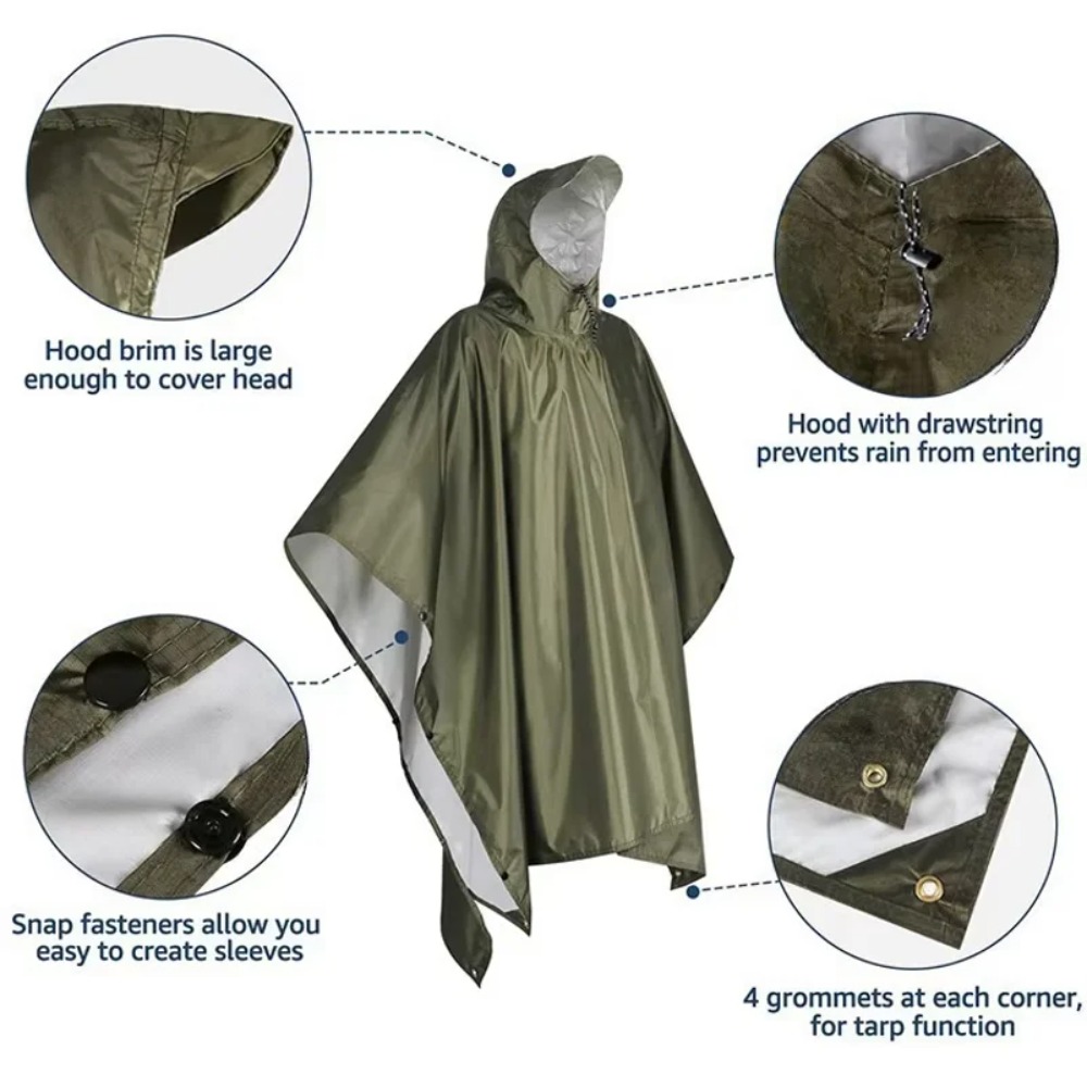 Outdoor multifunctionele 3-in- - Emergency Poncho Rain recensie en prijs