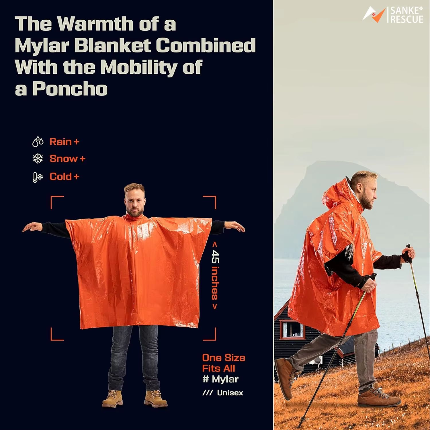 Noodregenponcho Thermische dek - Emergency Poncho Rain recensie en prijs